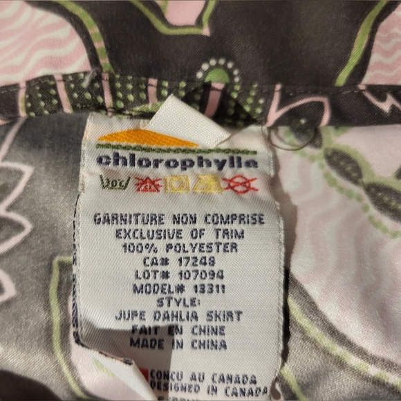 Chlorophyll Floral Green and Brown Skirt - Picture 2 of 4